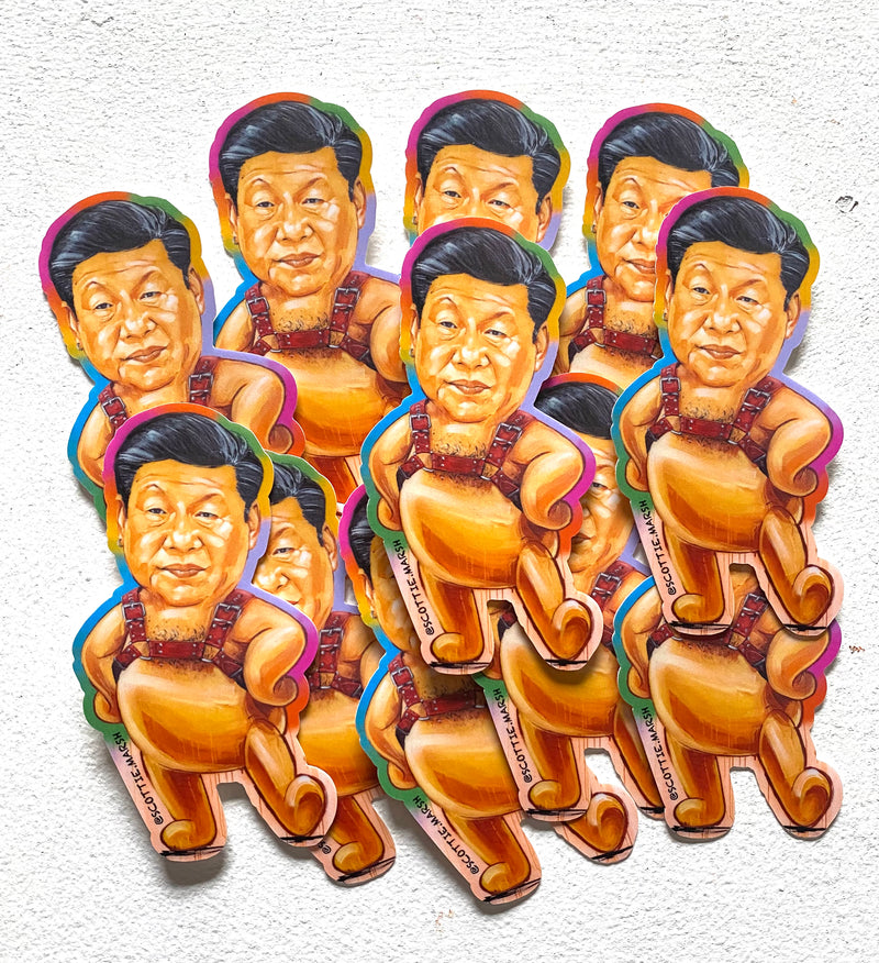 Xi Bear vinyl sticker