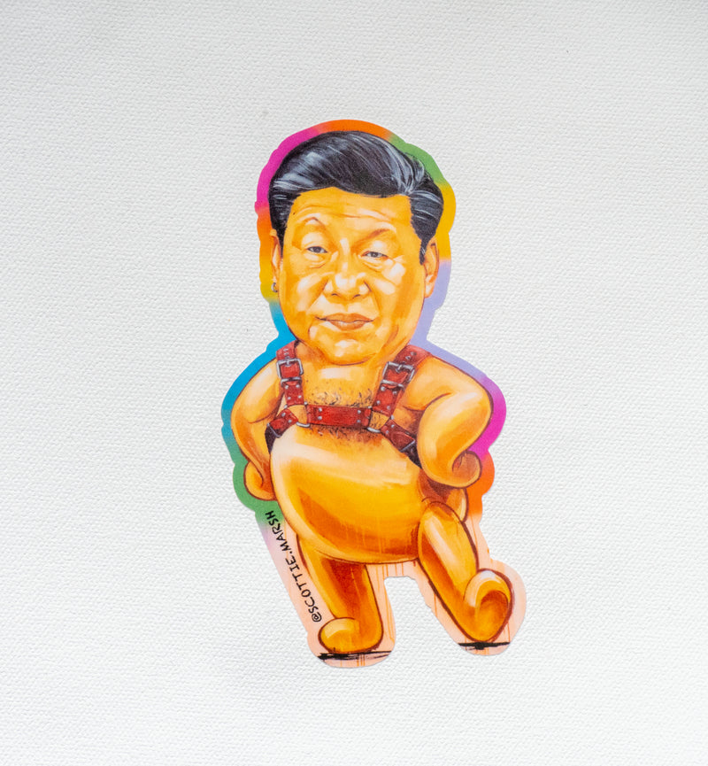 Xi Bear vinyl sticker