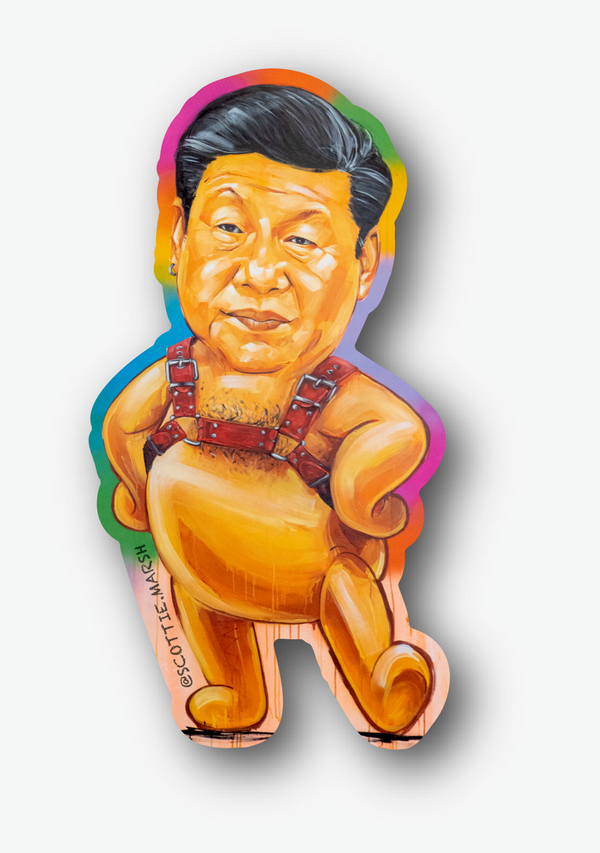 Xi Bear vinyl sticker